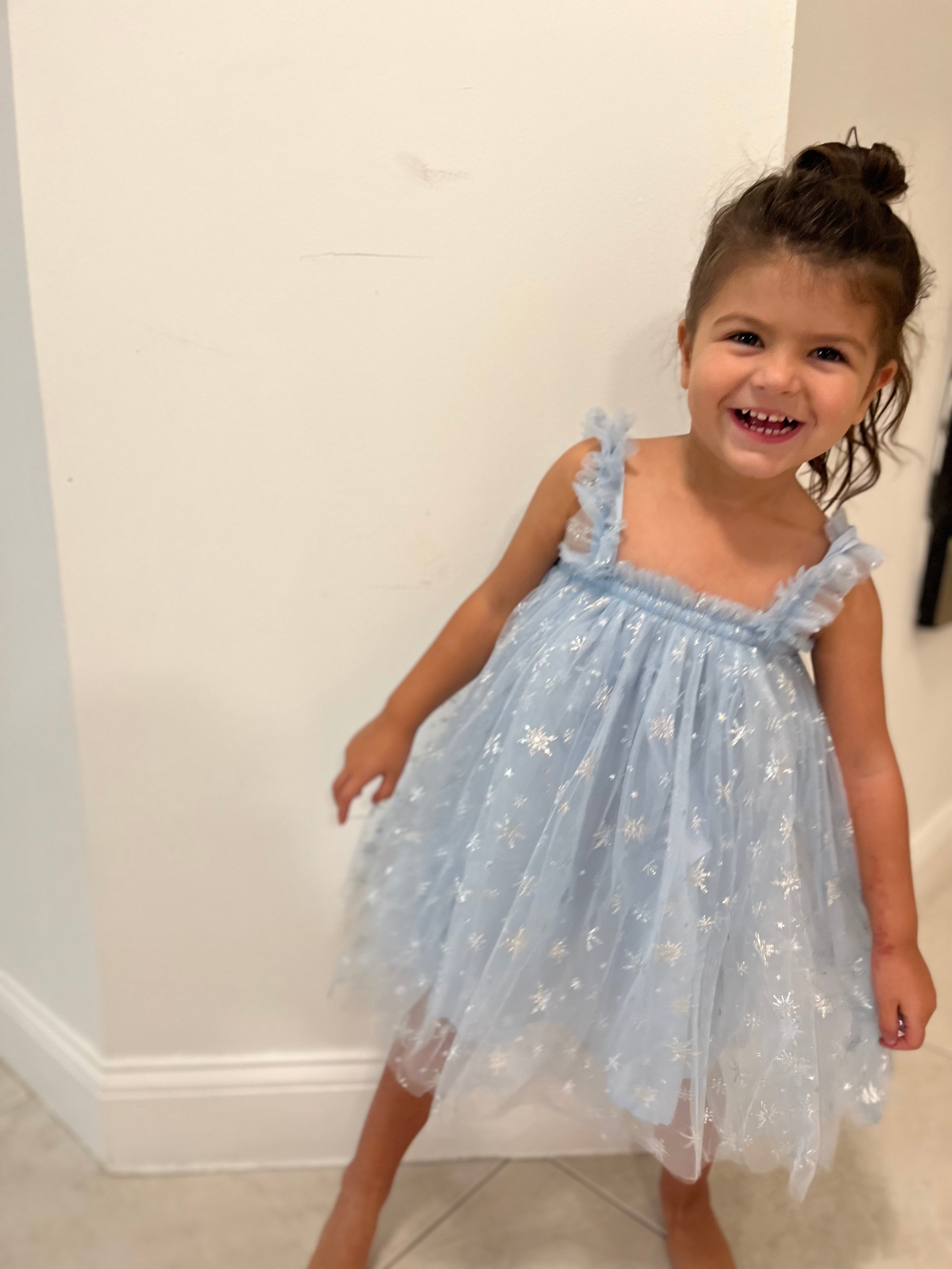 32 - Blue Baby Dress with Snowflakes