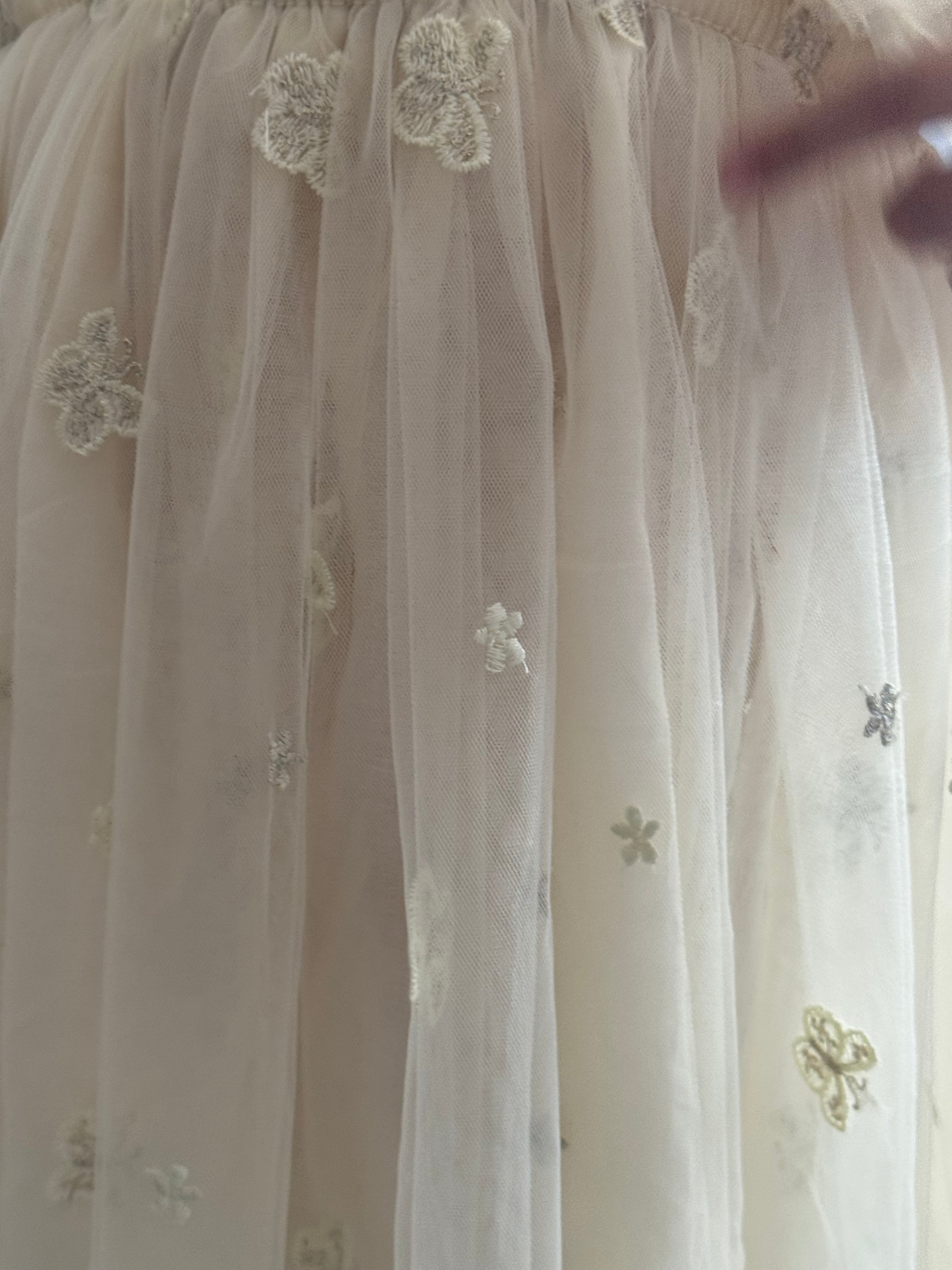 05 - NEW Cream Flower and Butterfly Dress
