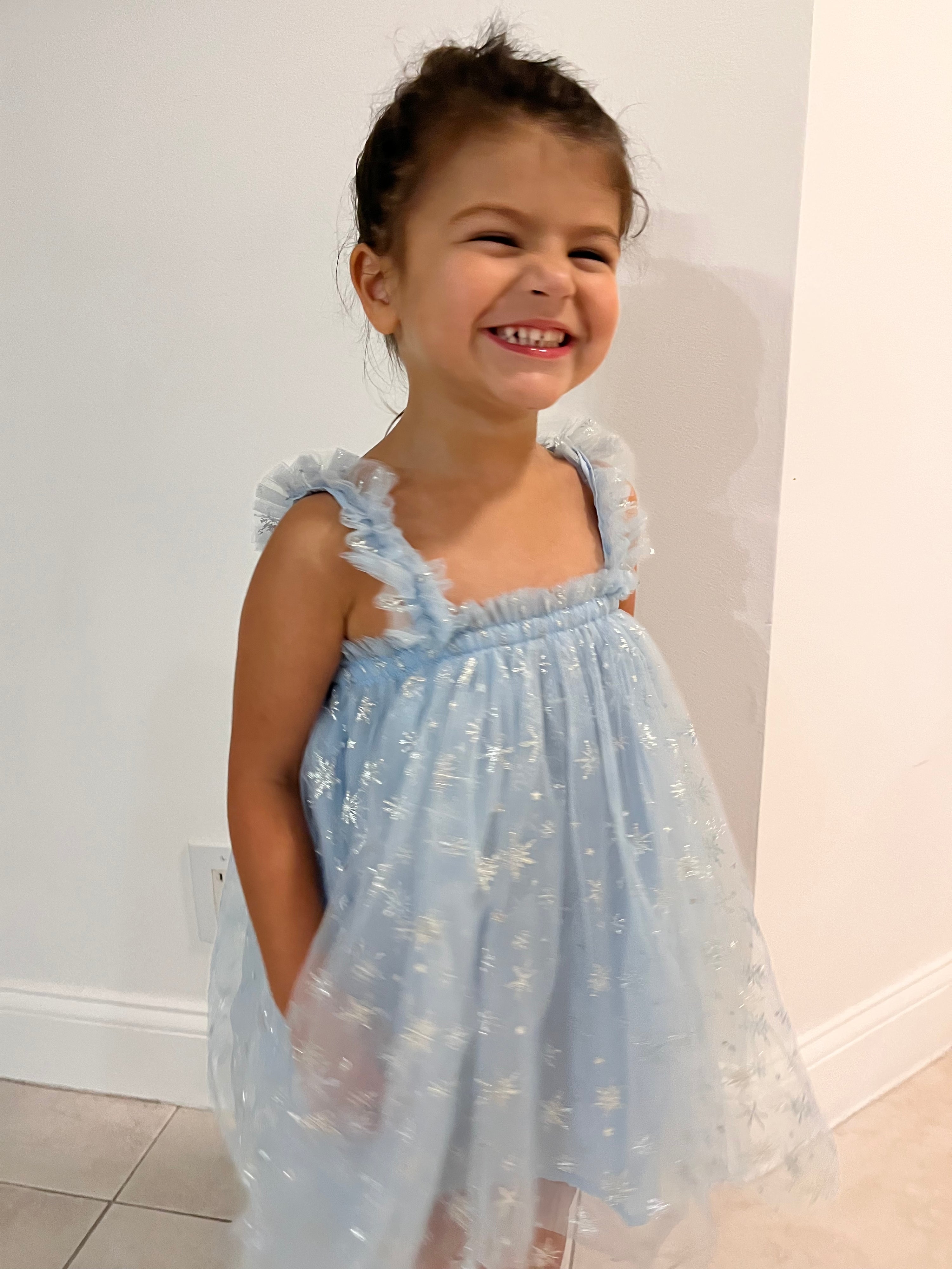 32 - Blue Baby Dress with Snowflakes