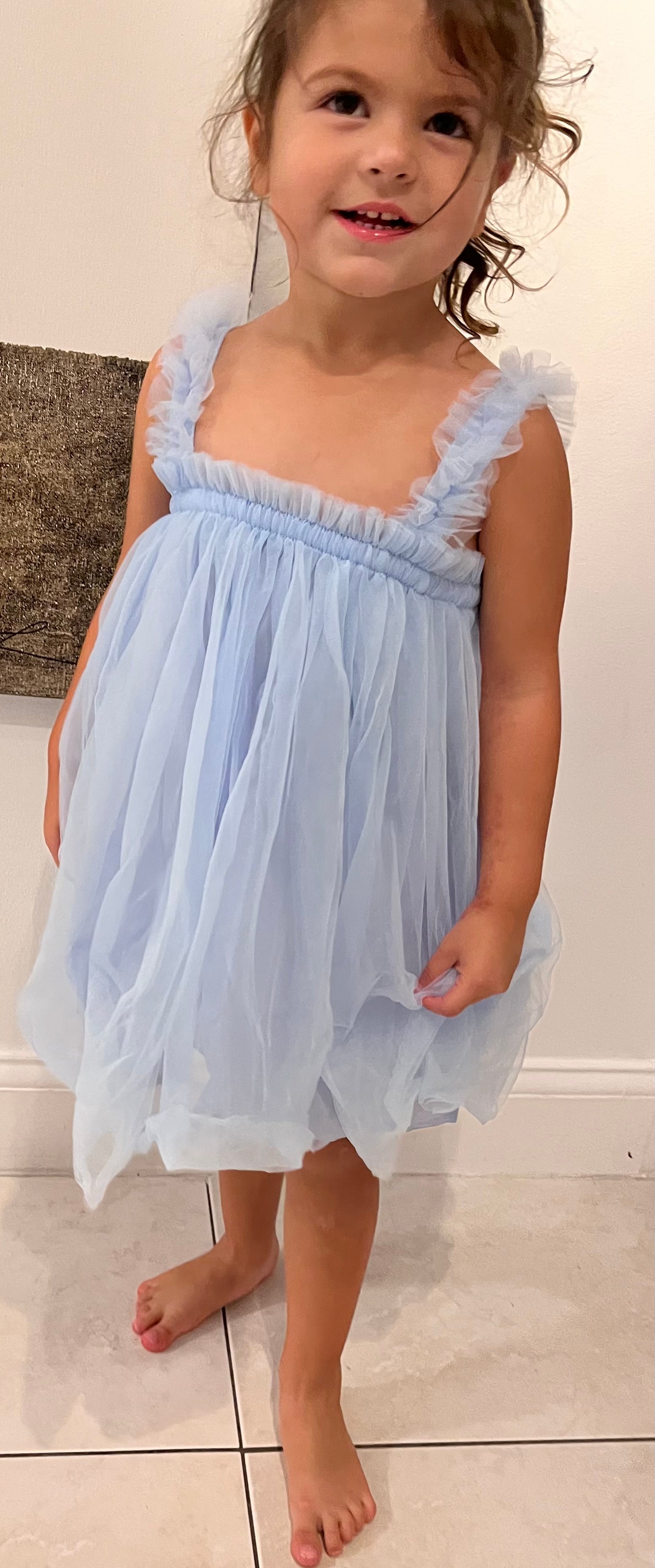 109 - Plain Light Blue Tulle Dress