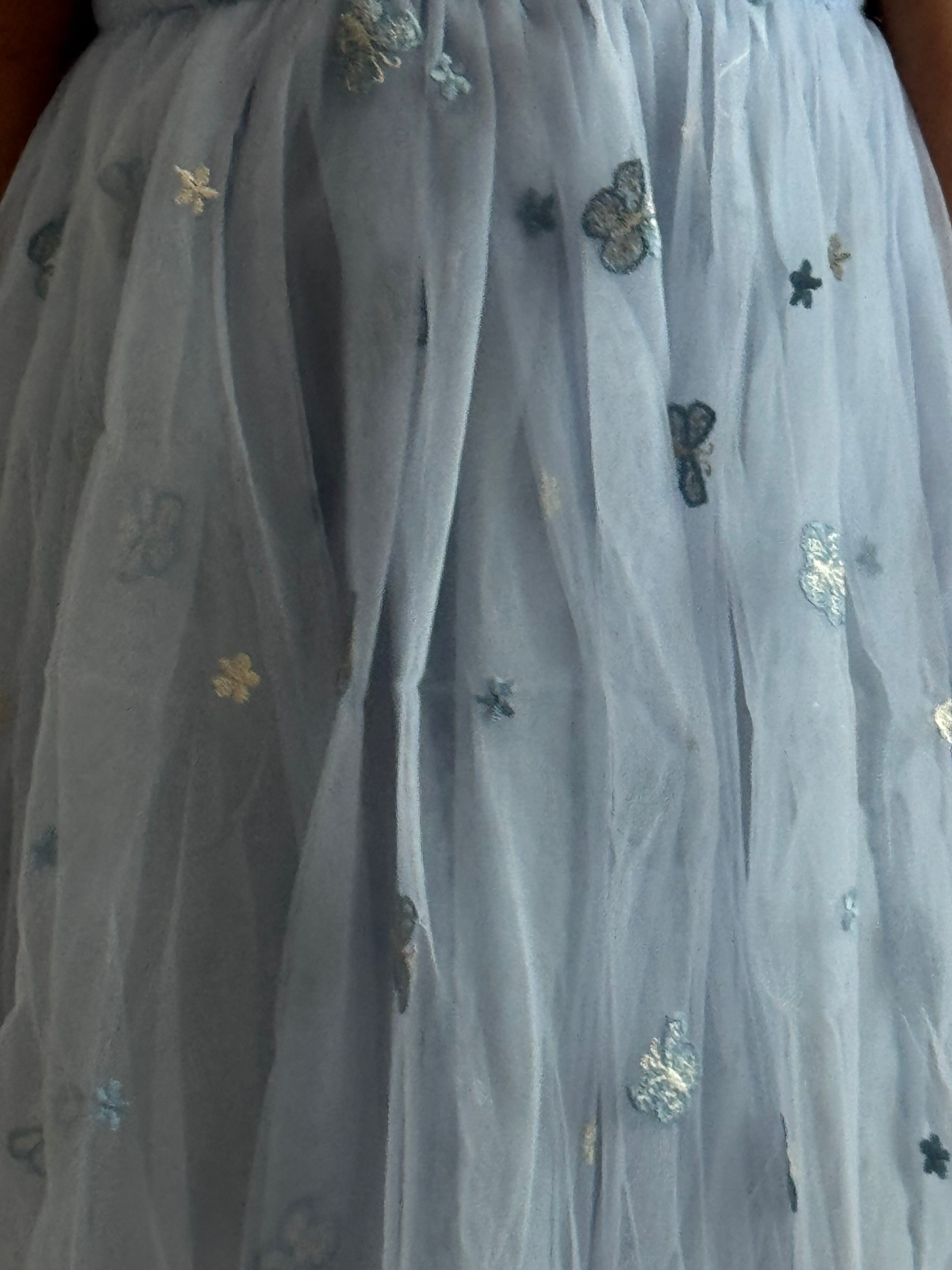 04 - NEW Baby Blue  Flower and Butterfly Dress