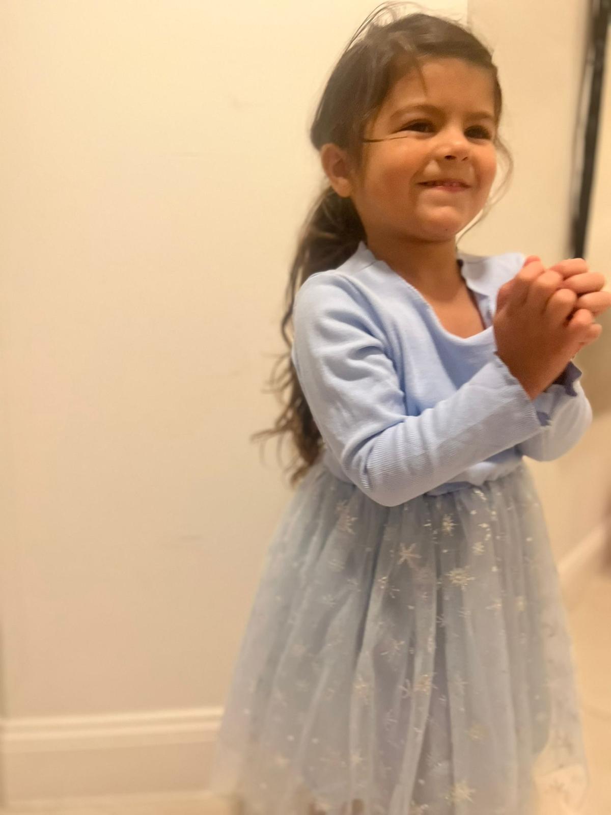 49 - Blue Dress with Snowflakes Tutu Long Sleeves