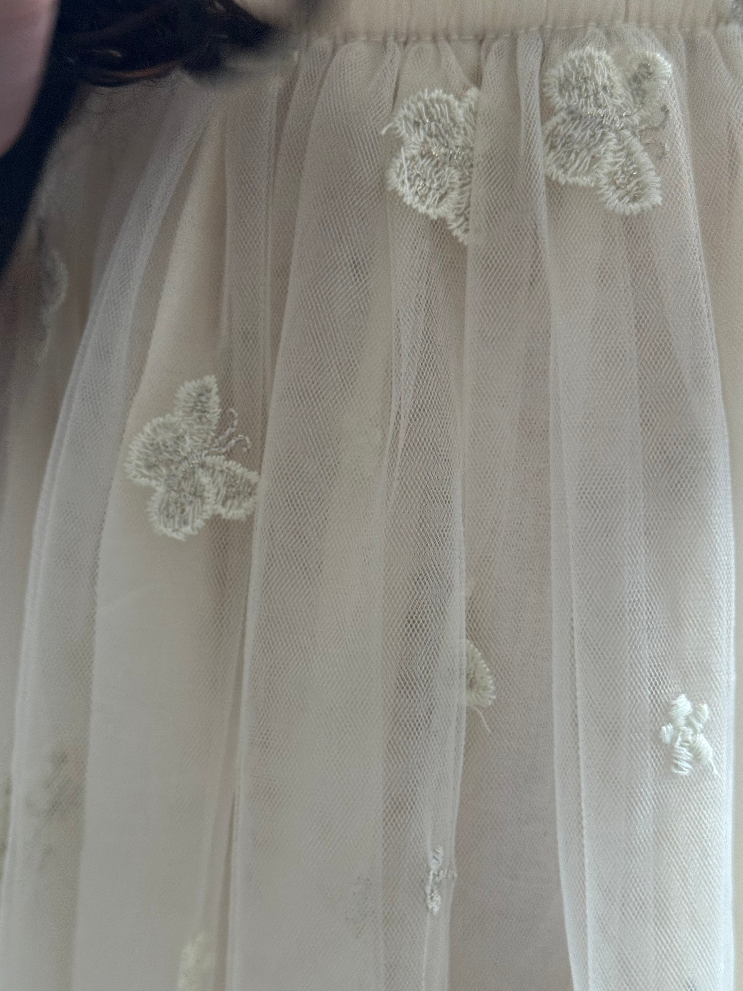 05 - NEW Cream Flower and Butterfly Dress