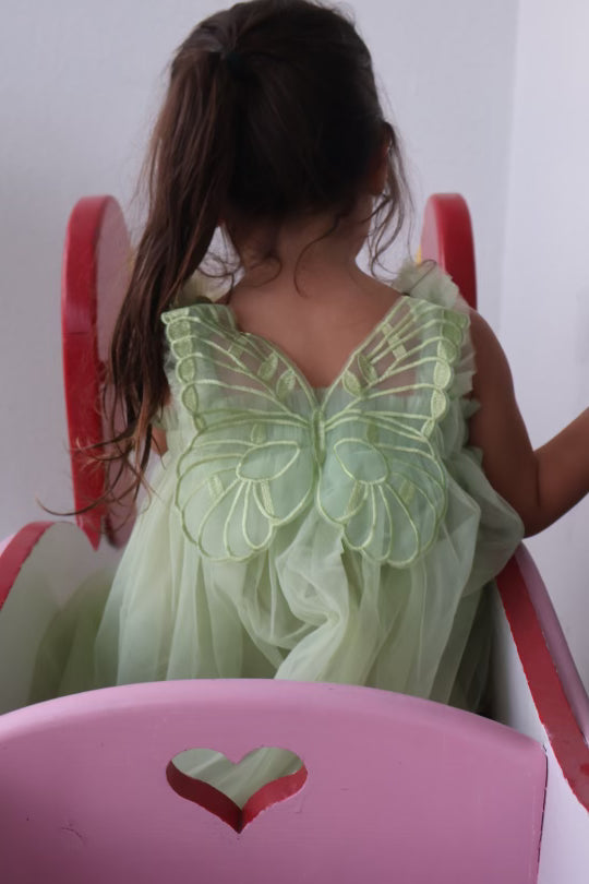 27 - Butterfly wing Fairy Dress Sage Green