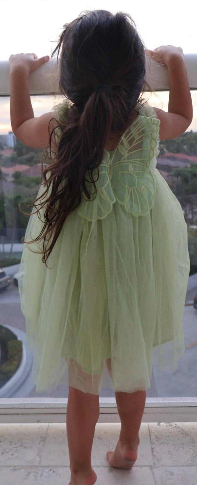 27 - Butterfly wing Fairy Dress Sage Green