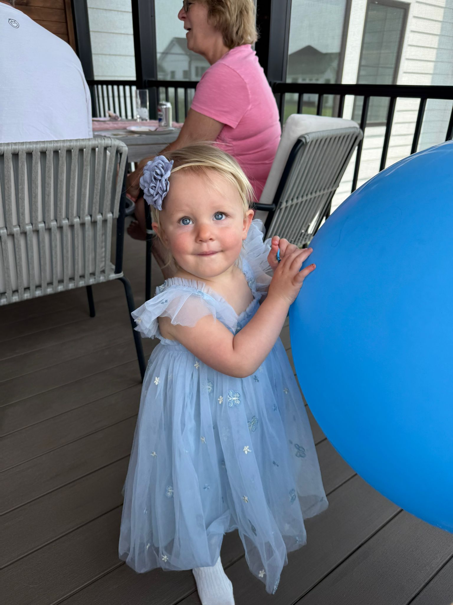 04 - NEW Baby Blue  Flower and Butterfly Dress