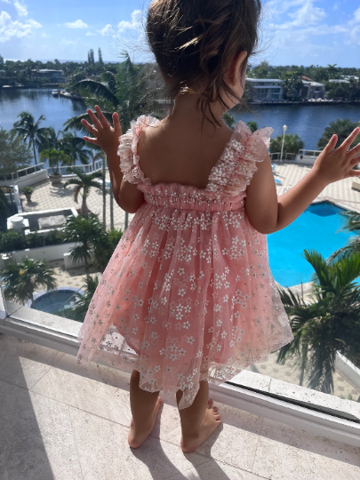 06 - Pink Tulle Dress with Golden Daisies