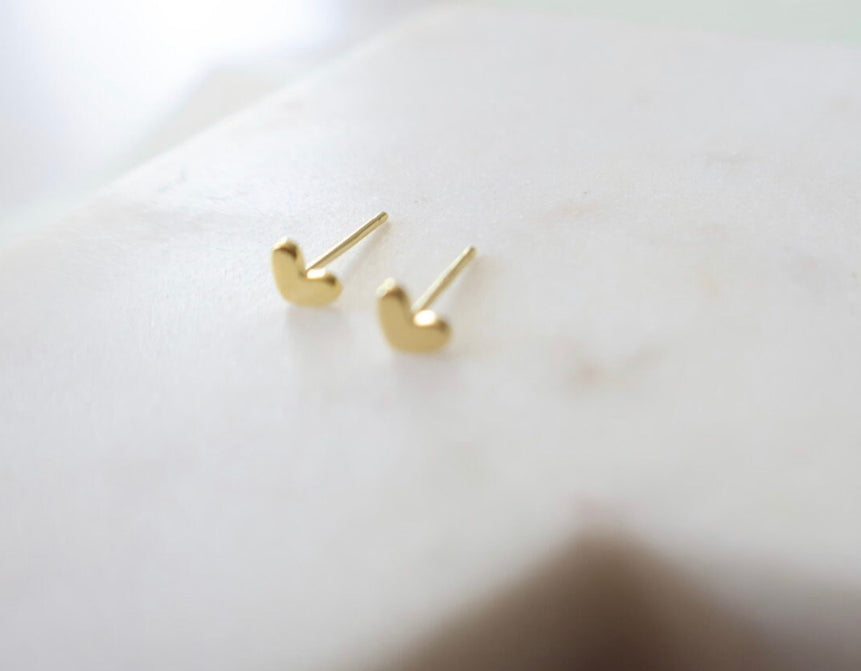 Tiny Gold Heart Earrings