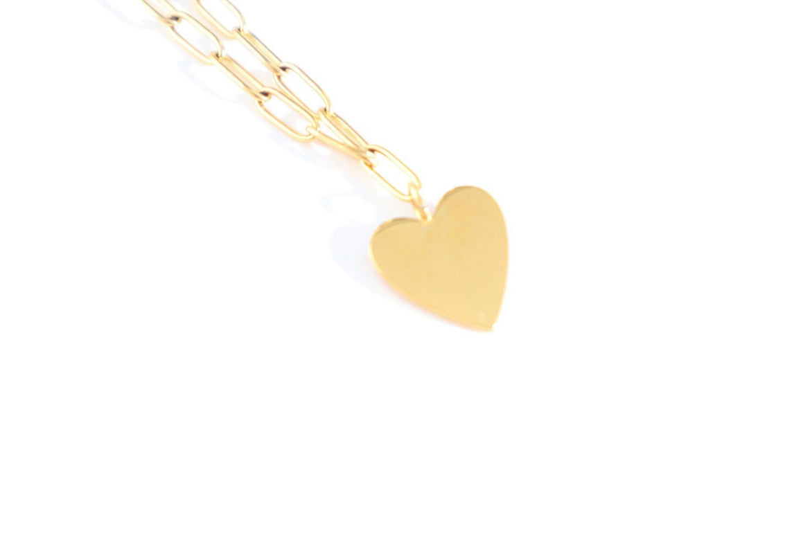 White Heart Necklace