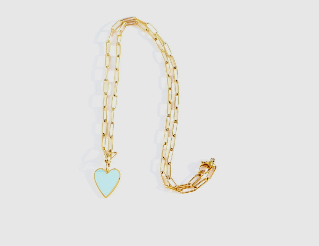 Light Blue Heart Necklace