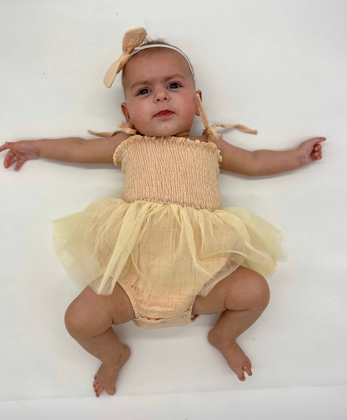 123 - Champagne Romper with Headband