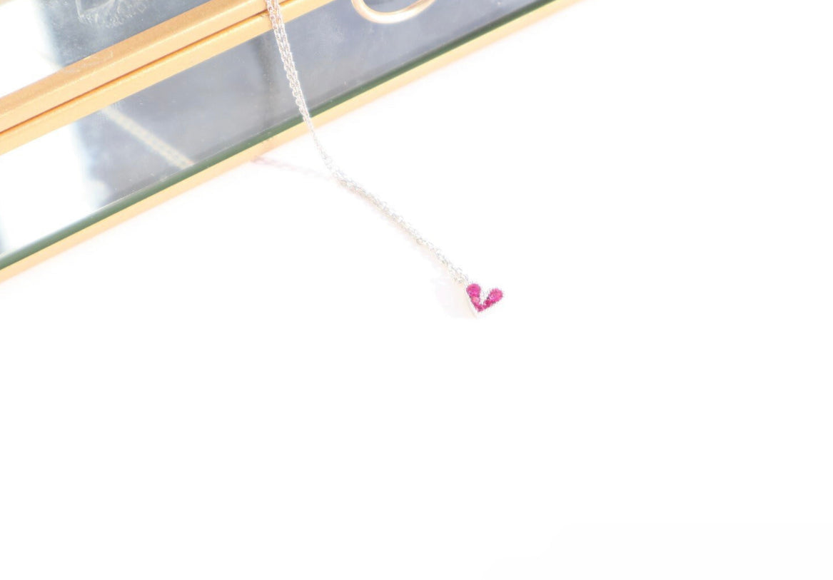 Cubic Zircon Heart necklace Stainless Steel