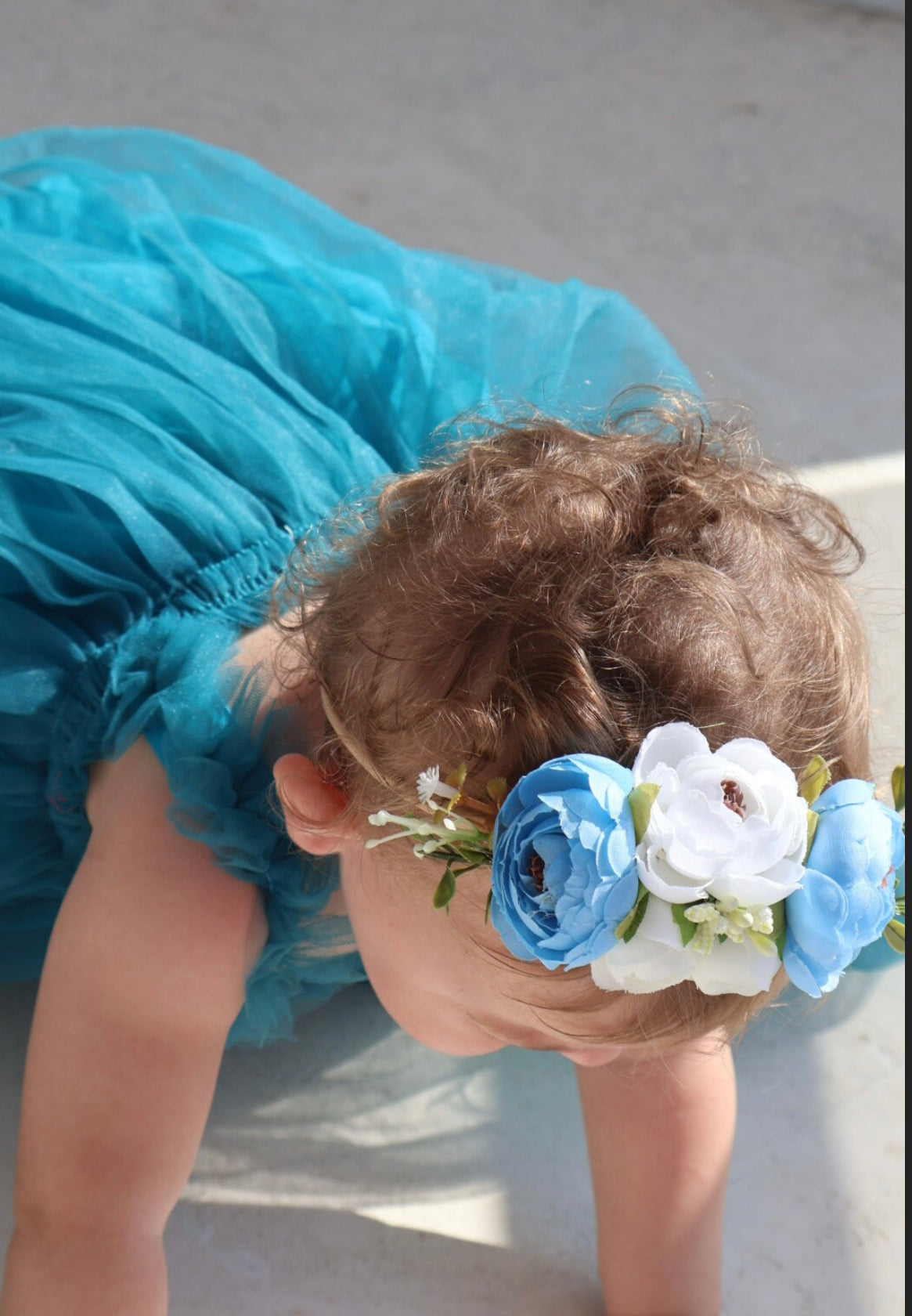 110 - Plain Dark Blue Girl Tulle Dress