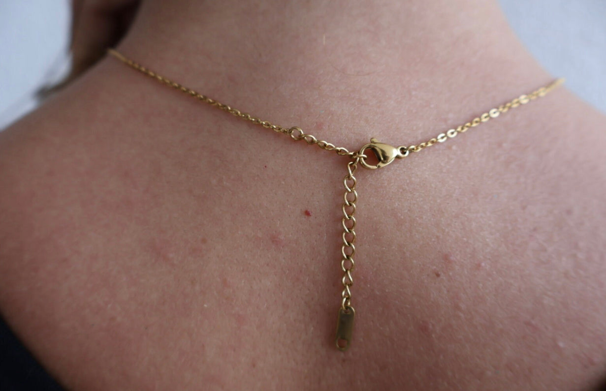 Circle Zirconia Necklace 14k Gold Plated