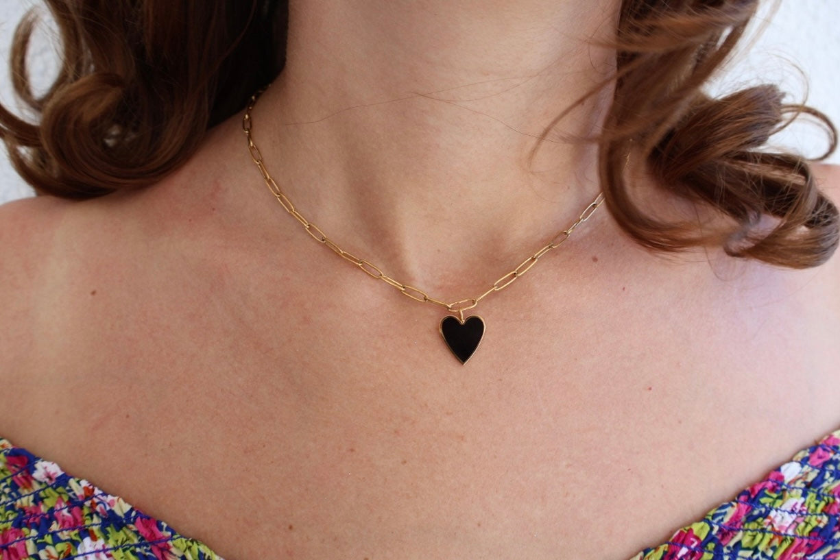 Black Heart Necklace