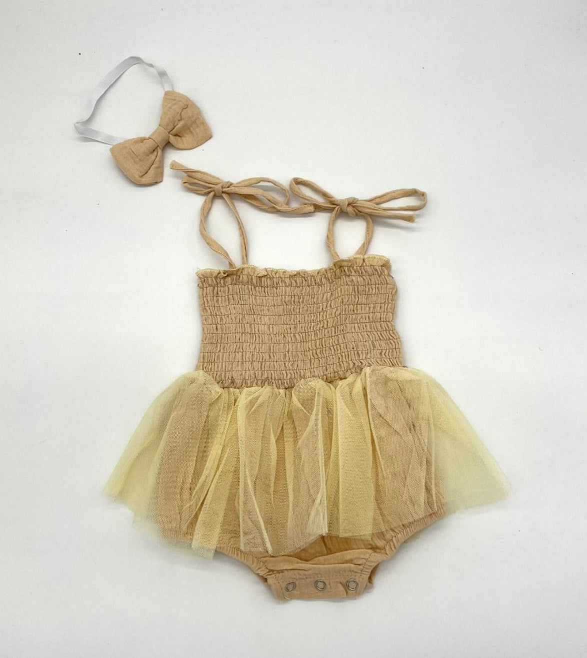 123 - Champagne Romper with Headband