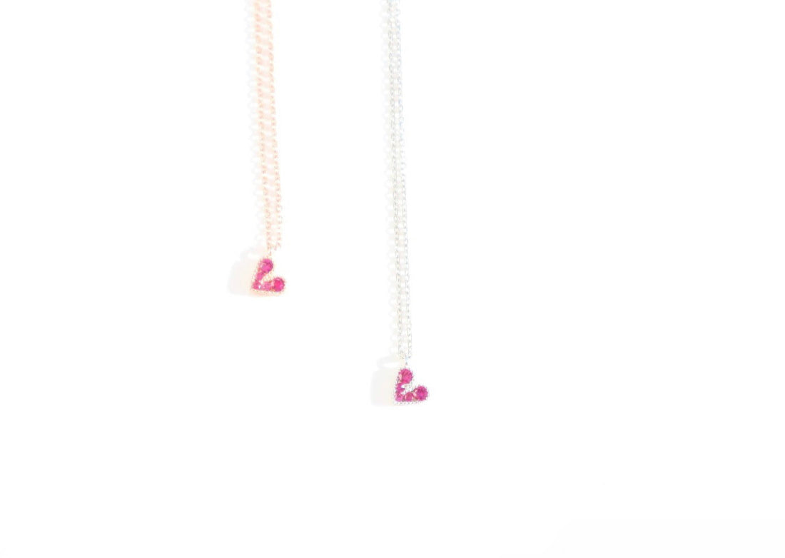 Cubic Zircon Heart necklace Rose Gold