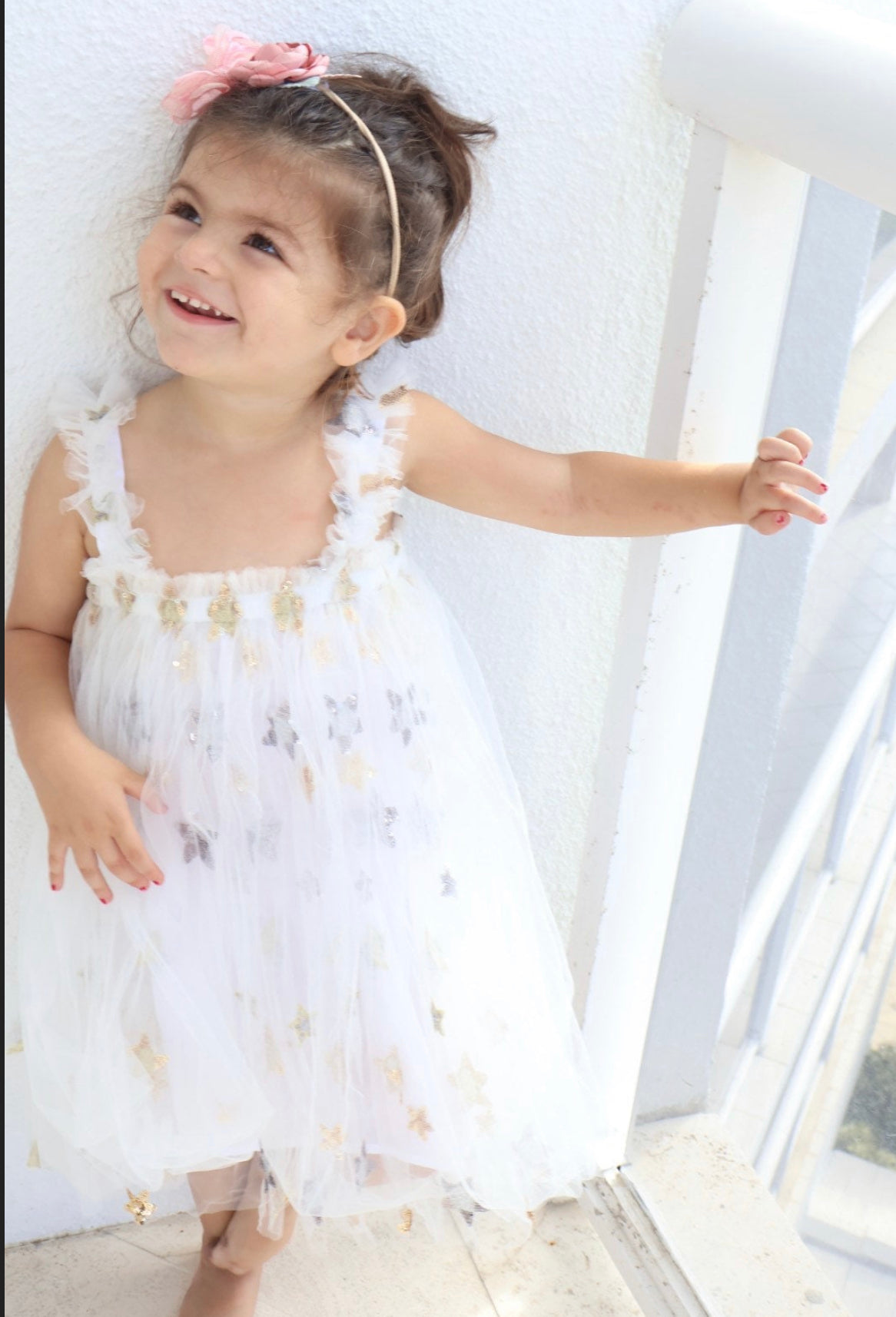 54 - Stars White Baby Dress
