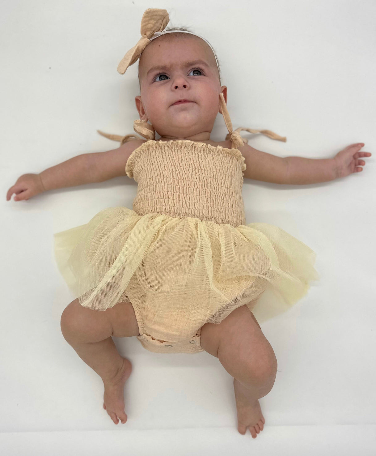 123 - Champagne Romper with Headband