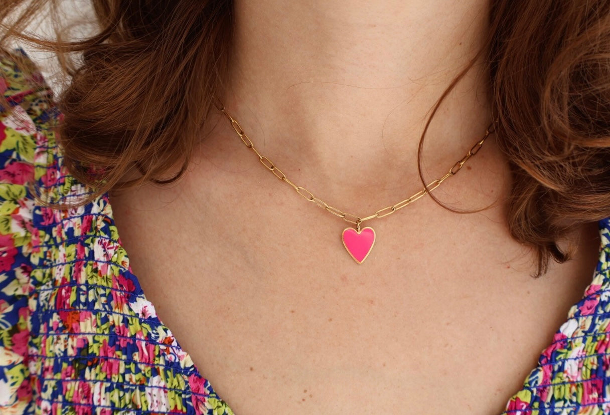 Pink Heart Necklace