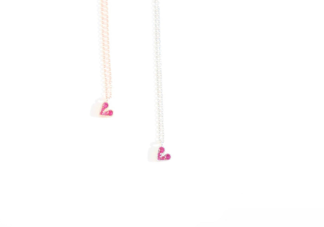 Cubic Zircon Heart necklace Stainless Steel