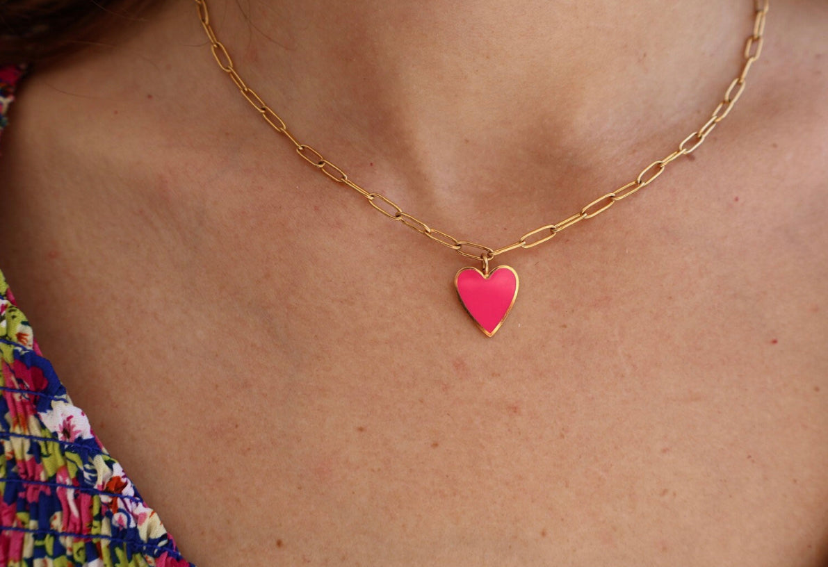 Pink Heart Necklace