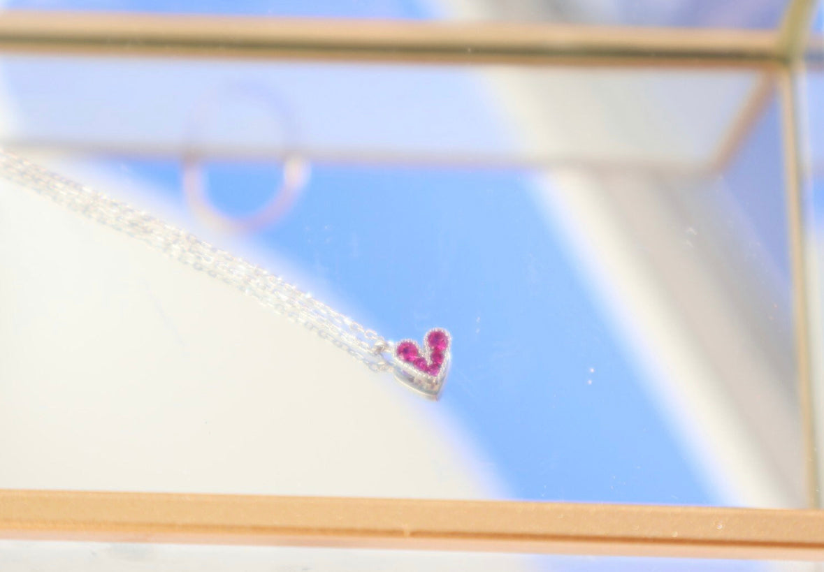 Cubic Zircon Heart necklace Stainless Steel