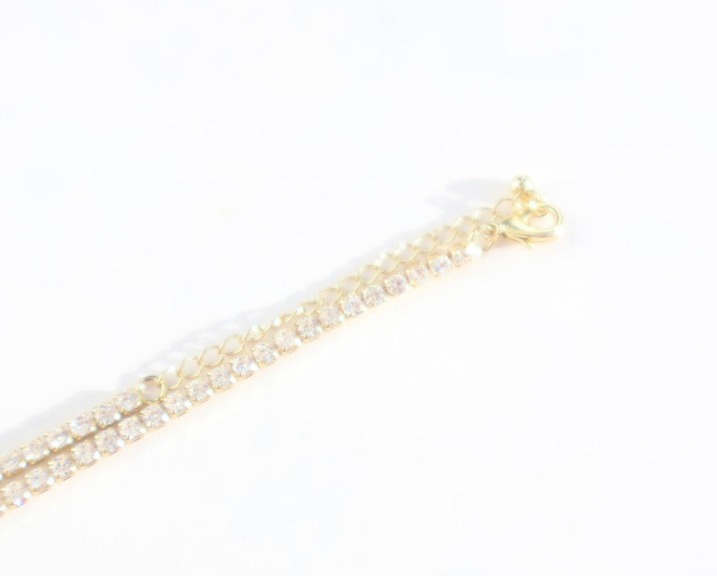 White Tennis Necklace Zirconia Stones
