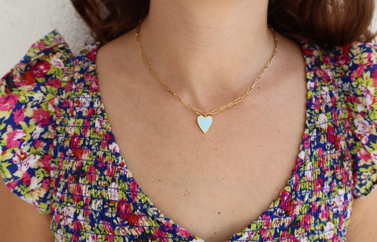 Light Blue Heart Necklace