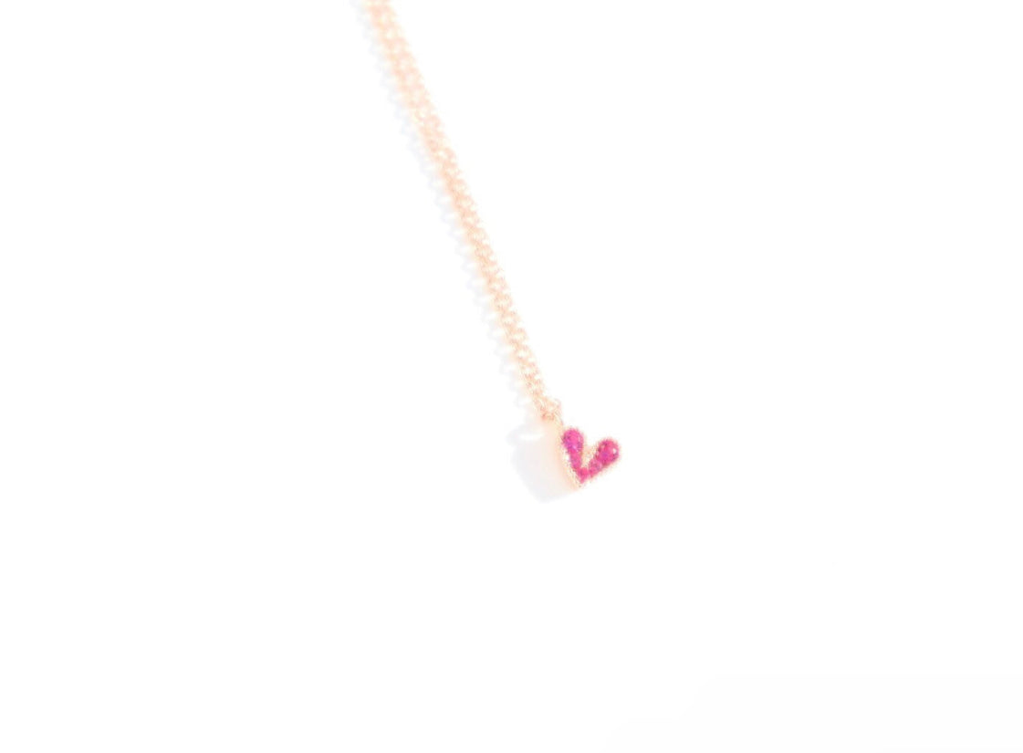 Cubic Zircon Heart necklace Rose Gold