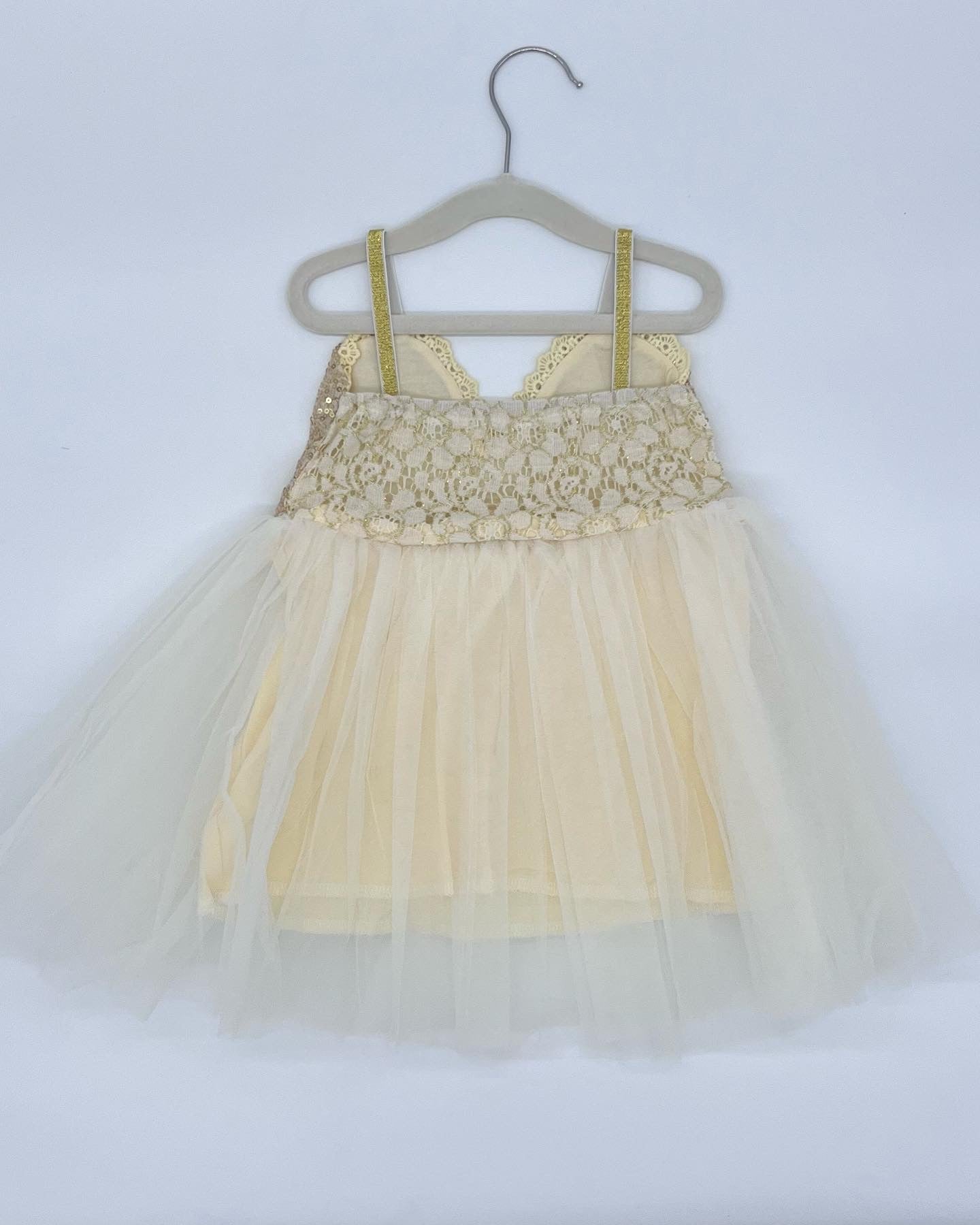 44 - Sequins and Tulle Gold Dress