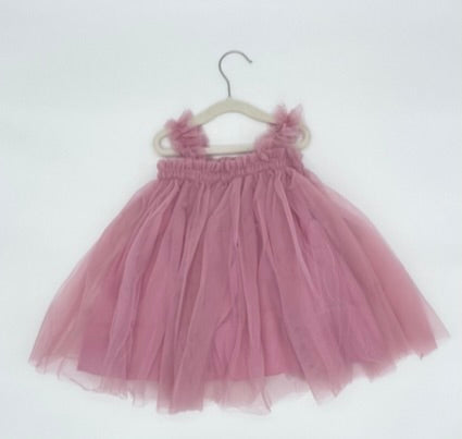 112 - Plain Dusty Pink Tulle Birthday Dress