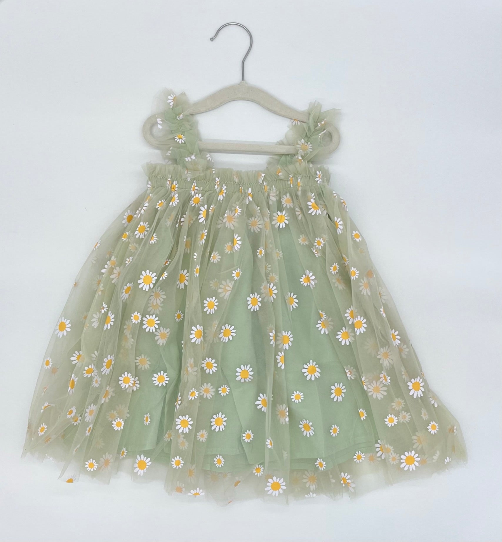 11 - Green Daisy Tulle Dress