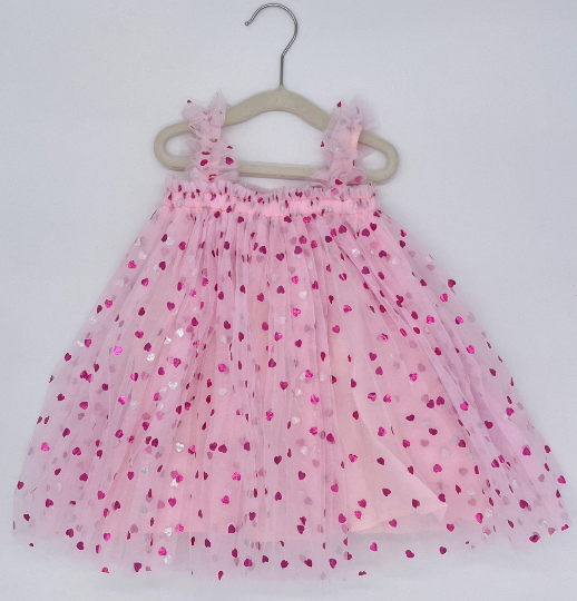 36 - Valentine's Heart Pink Baby Dress