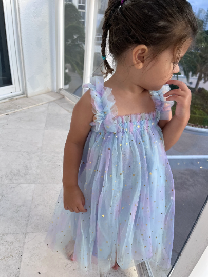39 - Blue Rainbow Unicorn Dress
