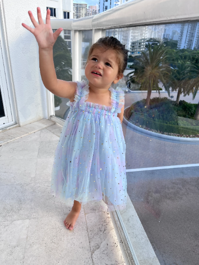 39 - Blue Rainbow Unicorn Dress
