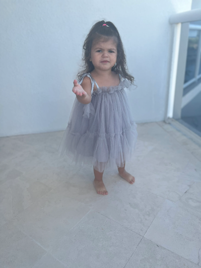 53 - Two Layers Grey Tulle Dress Toddler