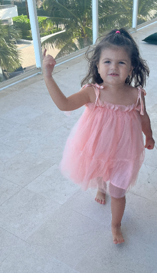 52 - Two Layers Pink Tulle Dress Toddler