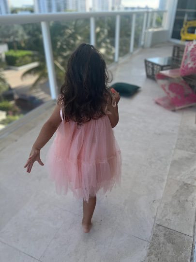 52 - Two Layers Pink Tulle Dress Toddler