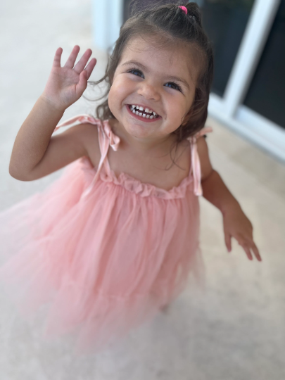 52 - Two Layers Pink Tulle Dress Toddler