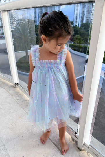 39 - Blue Rainbow Unicorn Dress