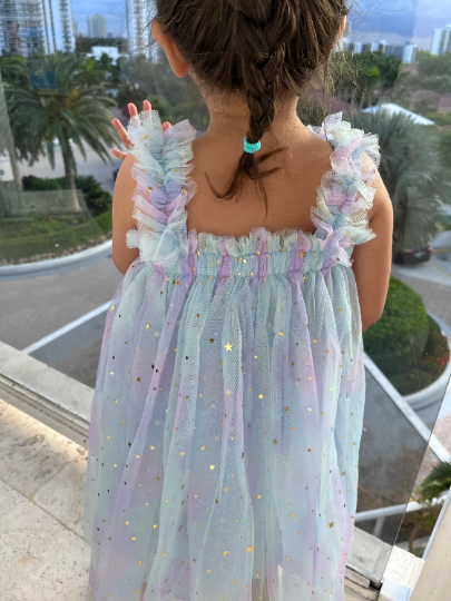 39 - Blue Rainbow Unicorn Dress