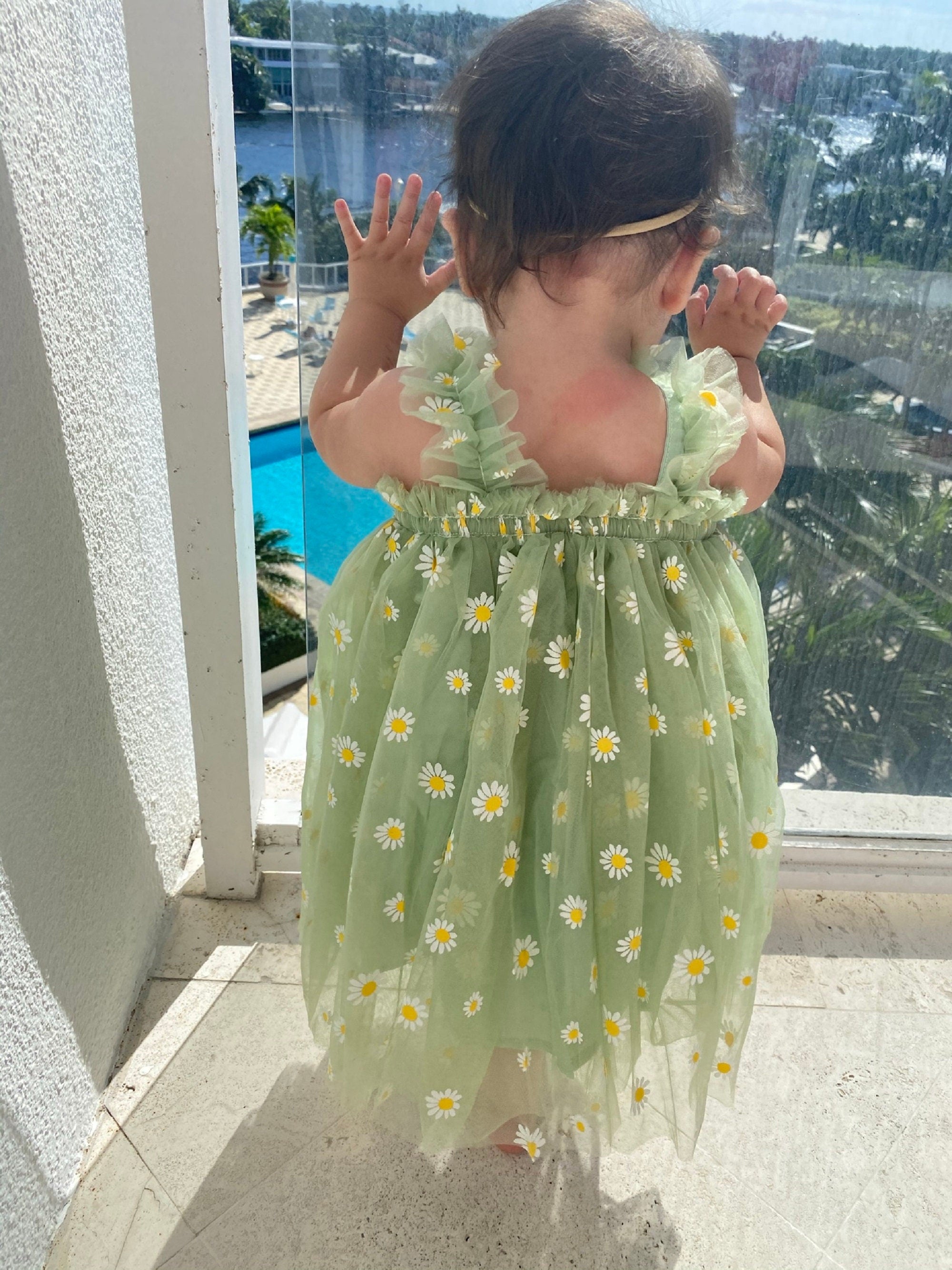 11 - Green Daisy Tulle Dress
