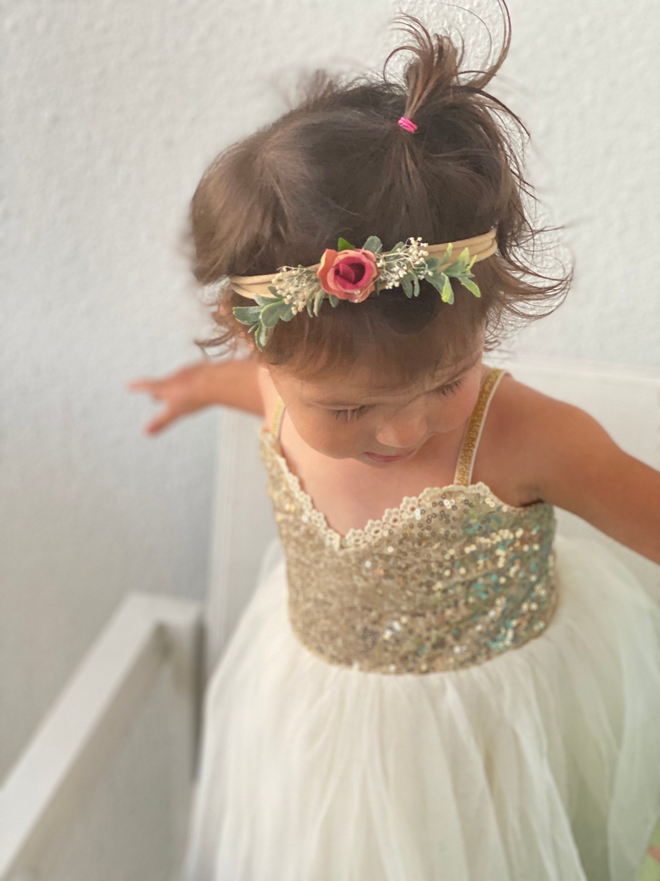 44 - Sequins and Tulle Gold Dress