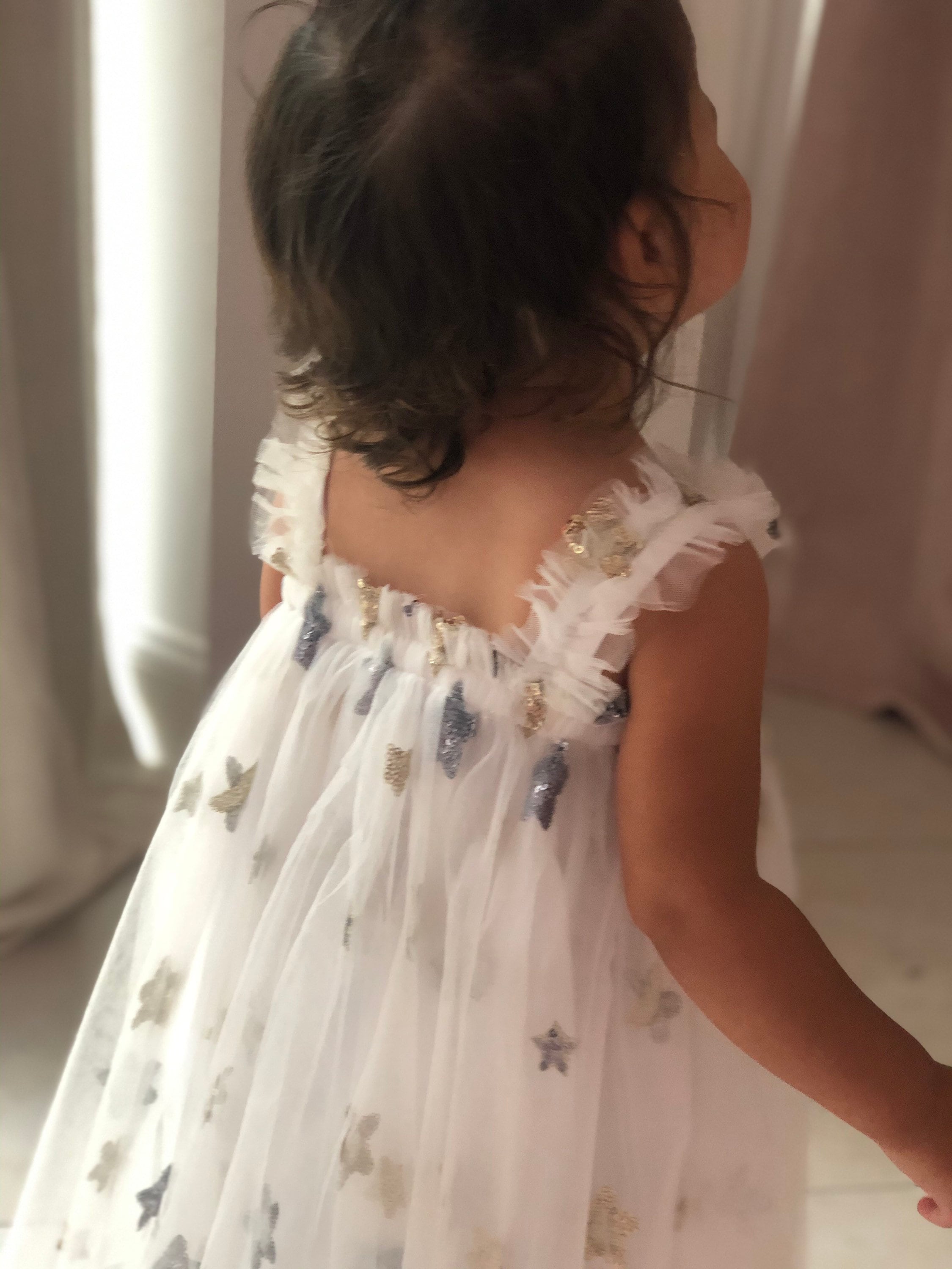 54 - Stars White Baby Dress