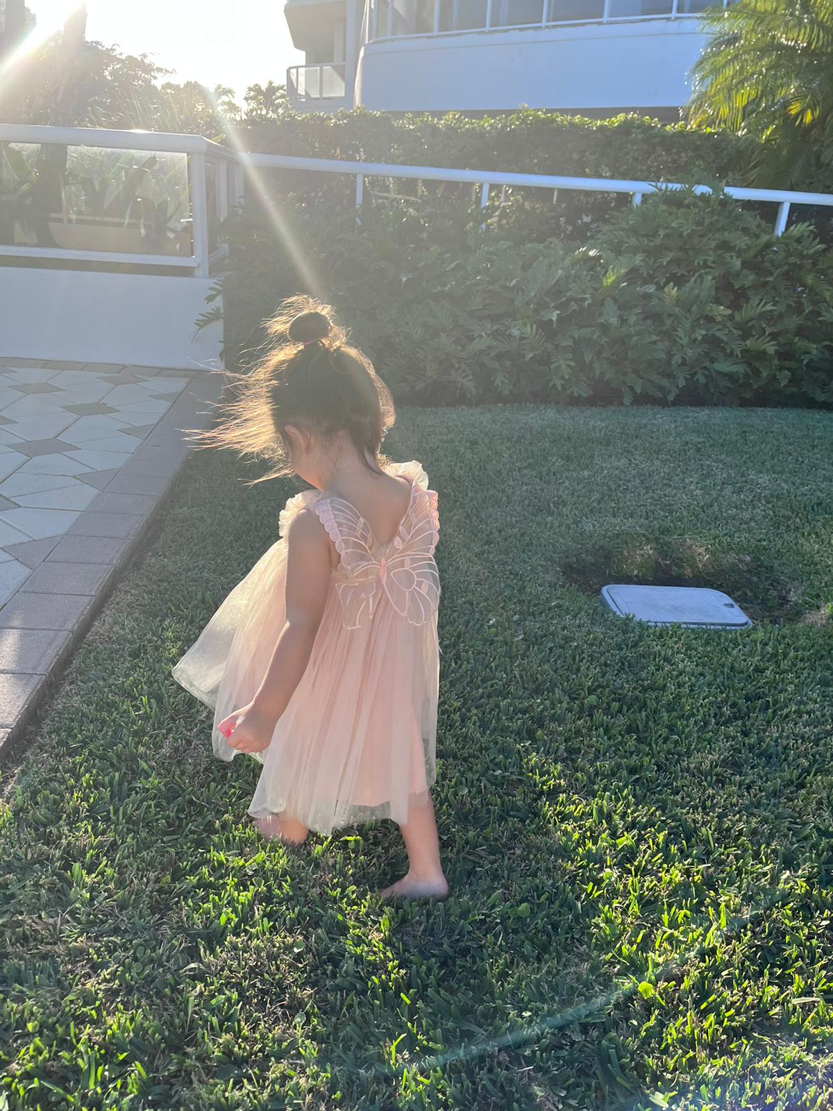 19 - Butterfly wing Fairy Dress Champagne