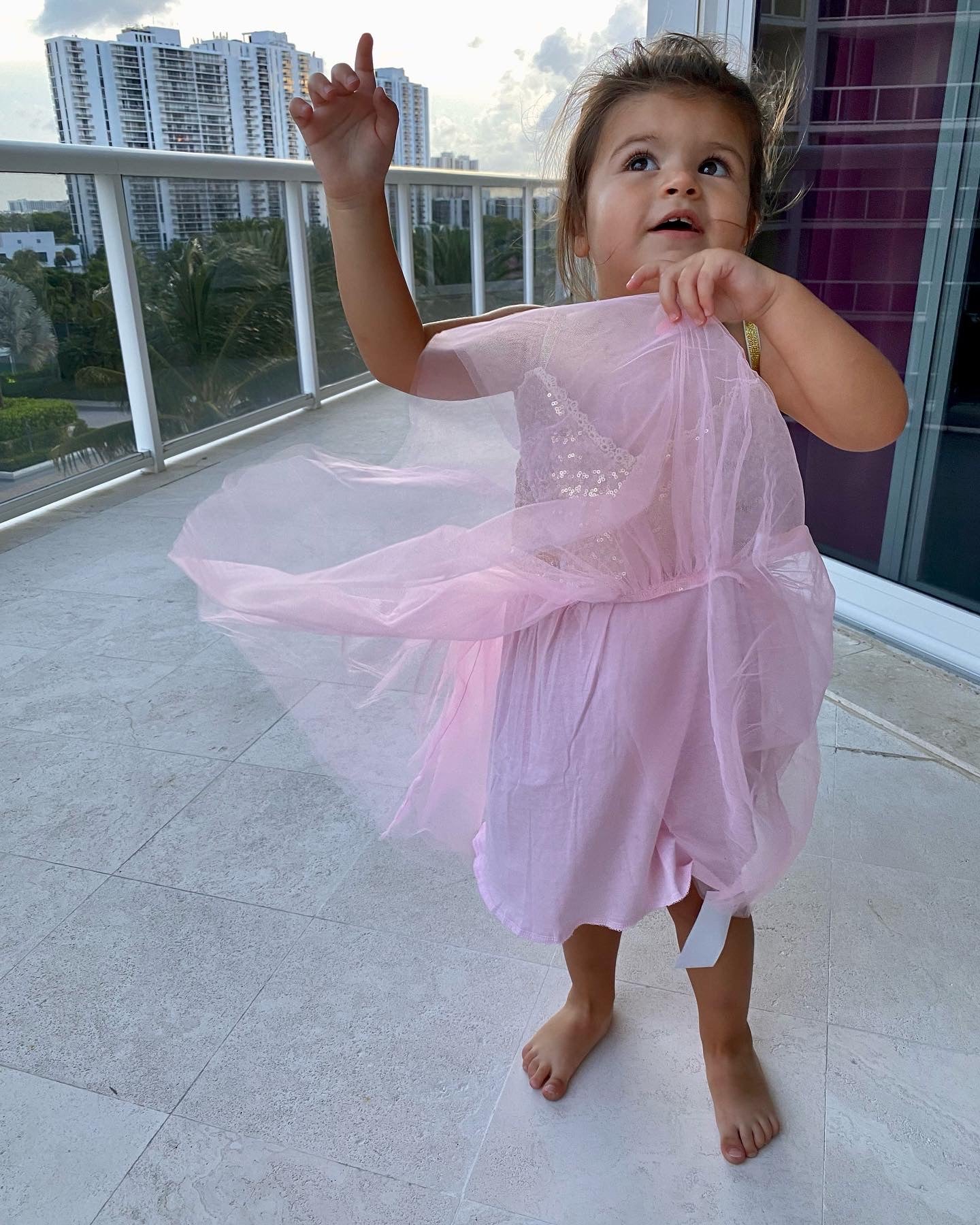 45 - Sequins Pink Tulle