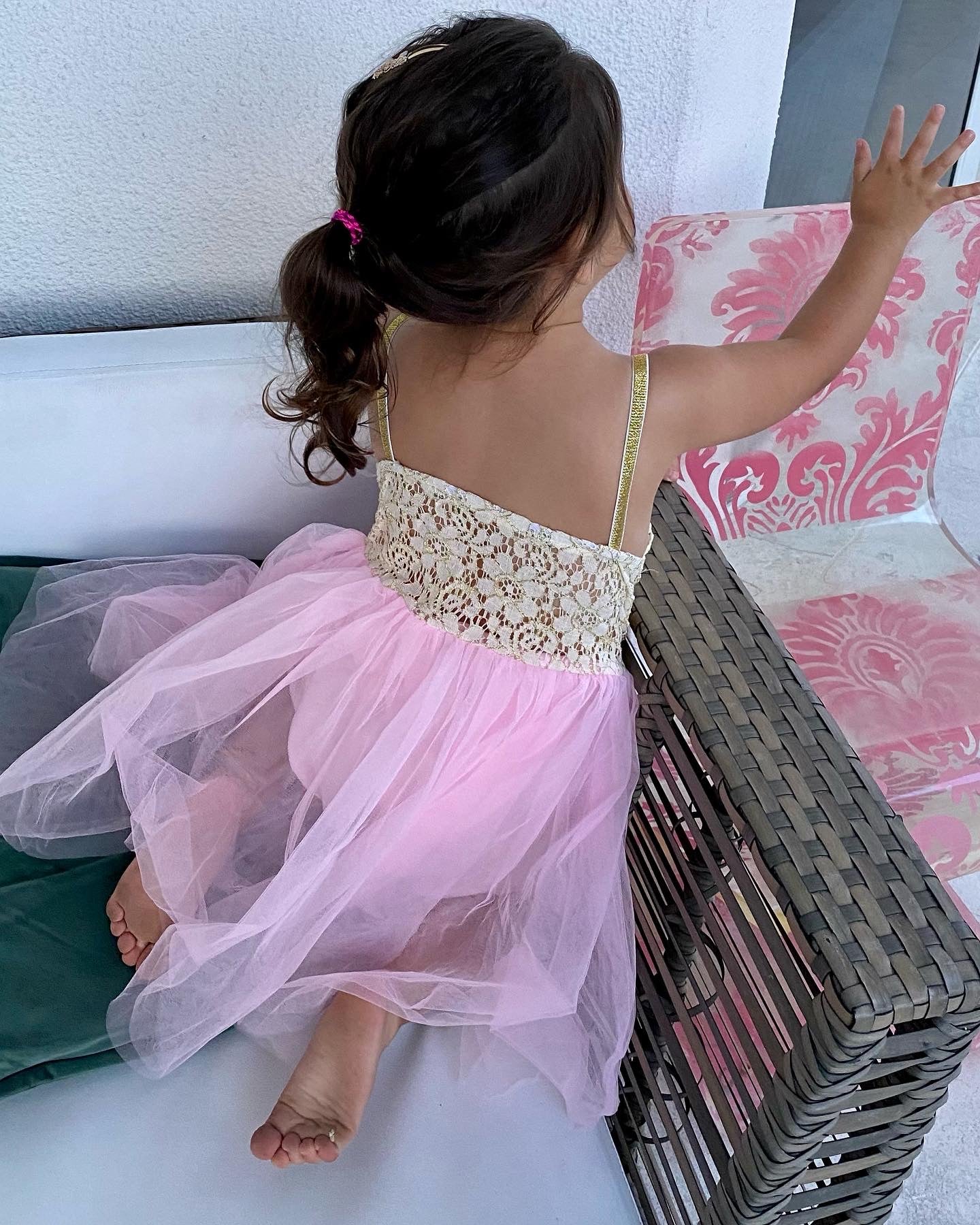 45 - Sequins Pink Tulle