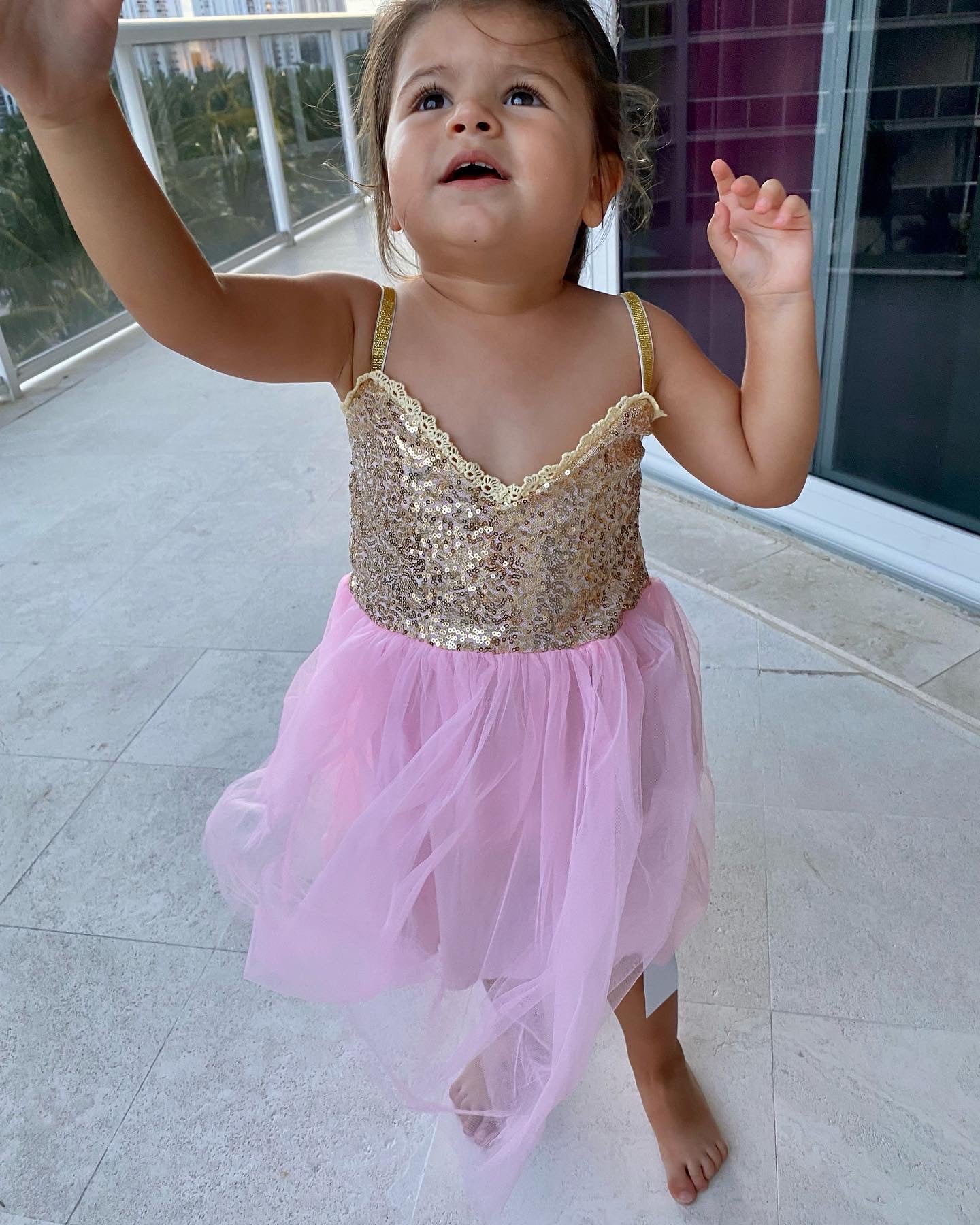 45 - Sequins Pink Tulle