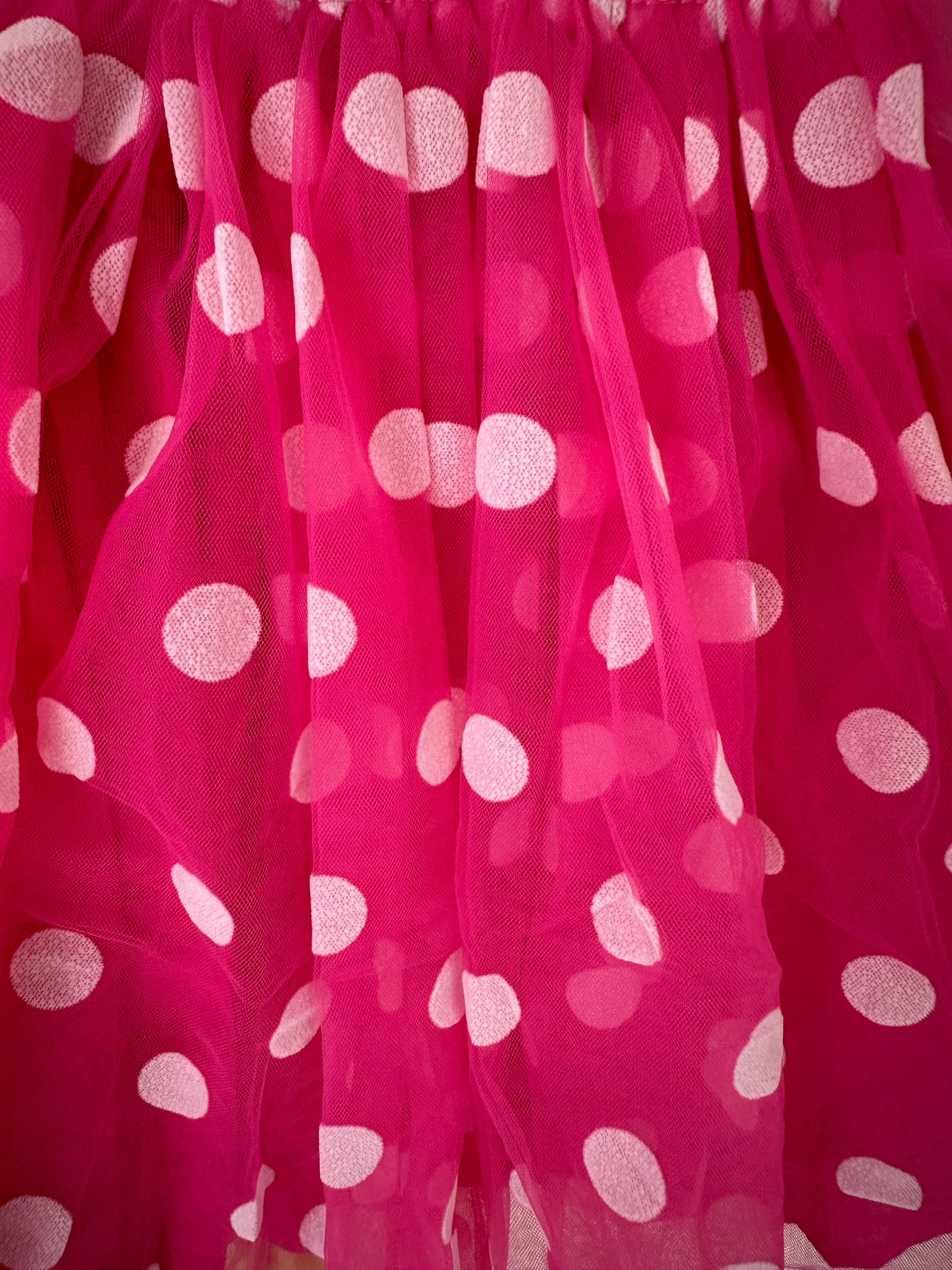 Magenta Dress with White Dots